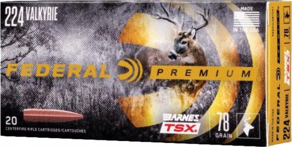 Federal P224VLKBTSX1 224 Valkyrie 78gr Barnes TSX 20rd Rifle Ammo - Federal Premium Ammunition - BARNES TSX