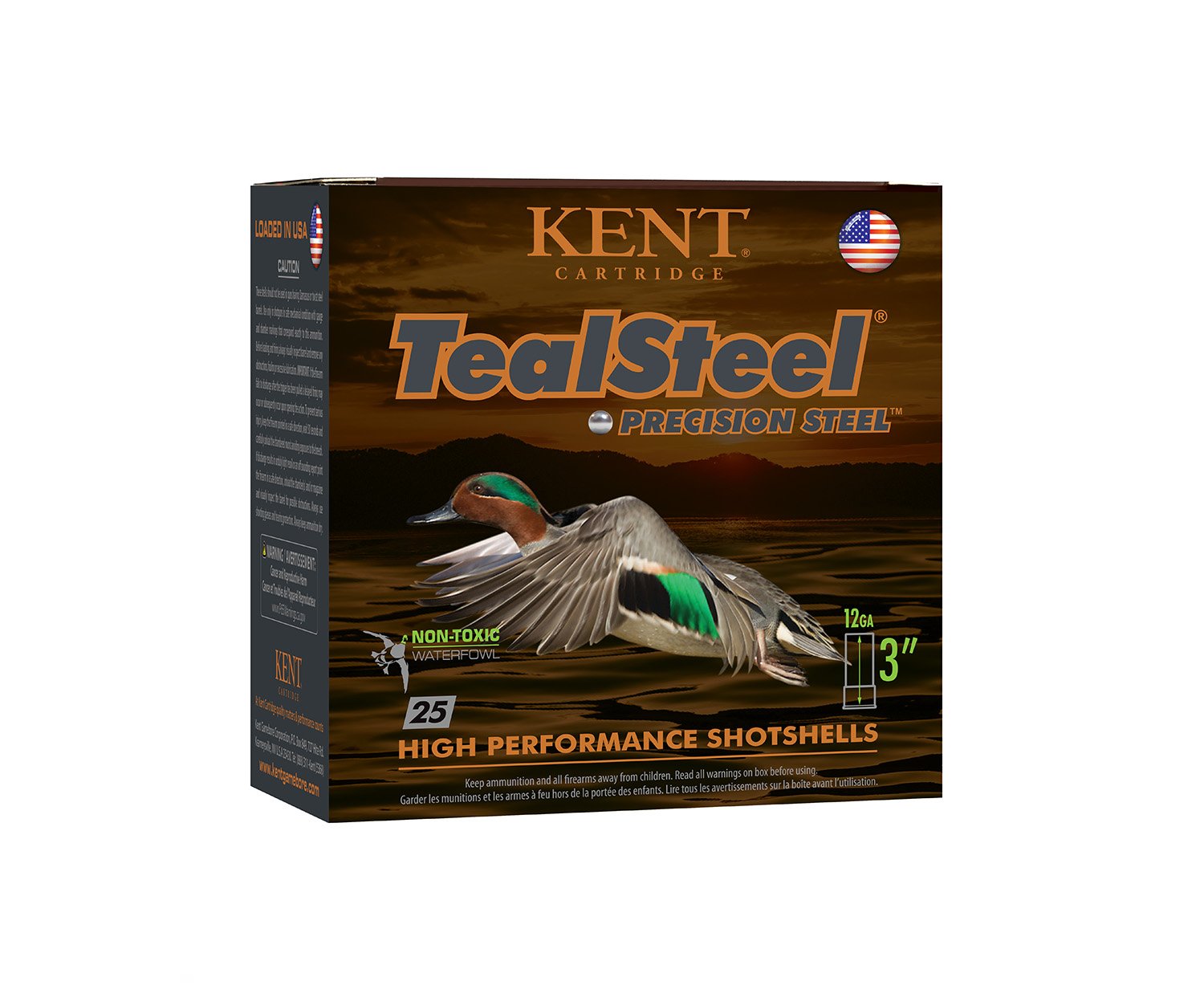 Kent Cartridge TealSteel KTS123365 12 Gauge 3 in 1 1/4 oz #5 Shot 25 Rounds - Kent Cartridge - 12 Gauge