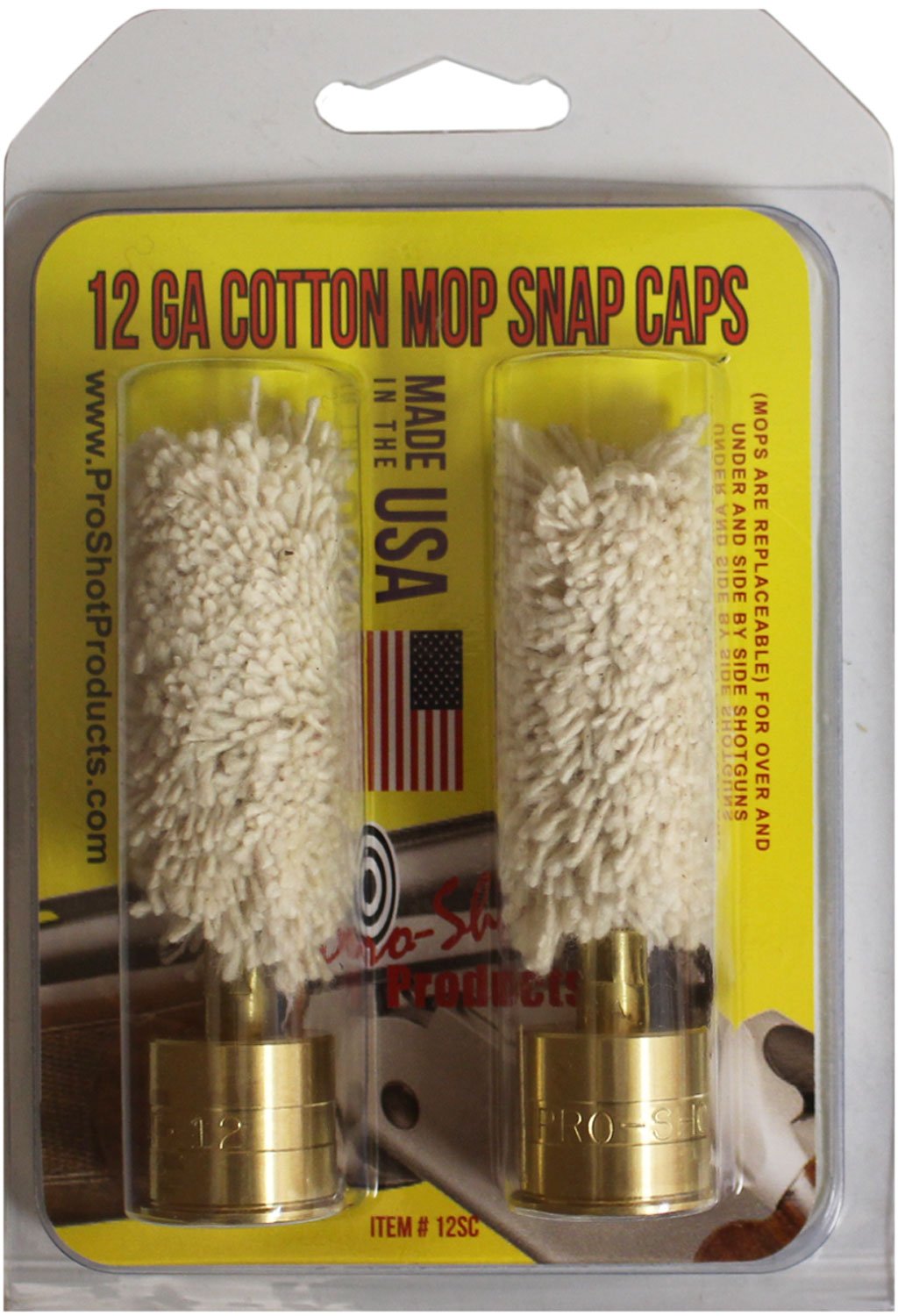 Pro-Shot 12SC Brass Snap Caps 12 Gauge with Wool Mop - 2 Pack - Pro-Shot Products - 12 Gauge