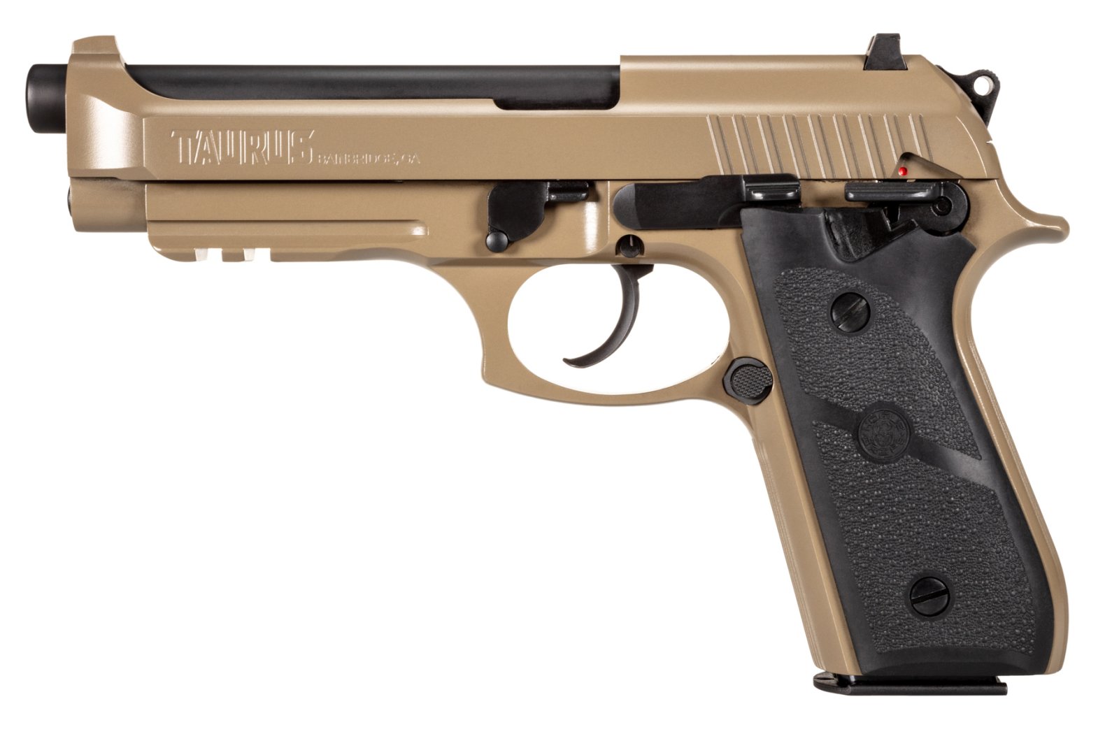 Taurus PT92 9mm Semi-Auto Pistol: 5" Barrel, FDE, Hogue Grips, 17+1 Capacity - Taurus International Manufacturing, Inc. - 9mm