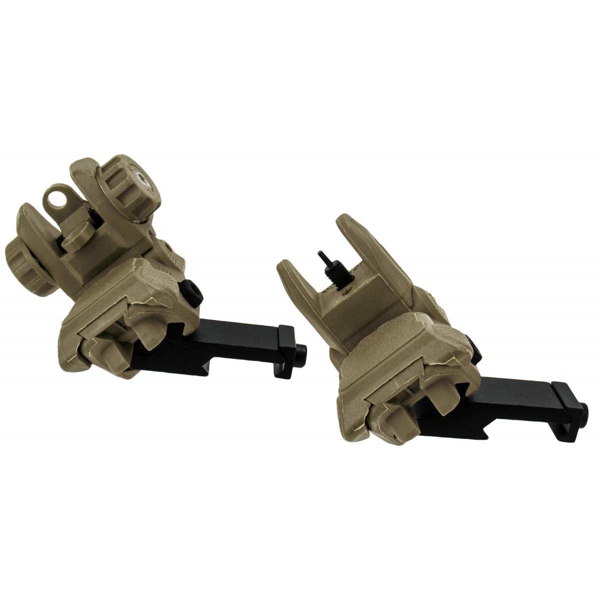TacFire AR-15 45 Degree/Low Profile Pop Up Sights Tan - TacFire