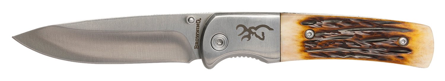 Browning 3220500B Buckmark Hunter 3" Folding Knife 8Cr13MoV Blade - Browning - DROP POINT