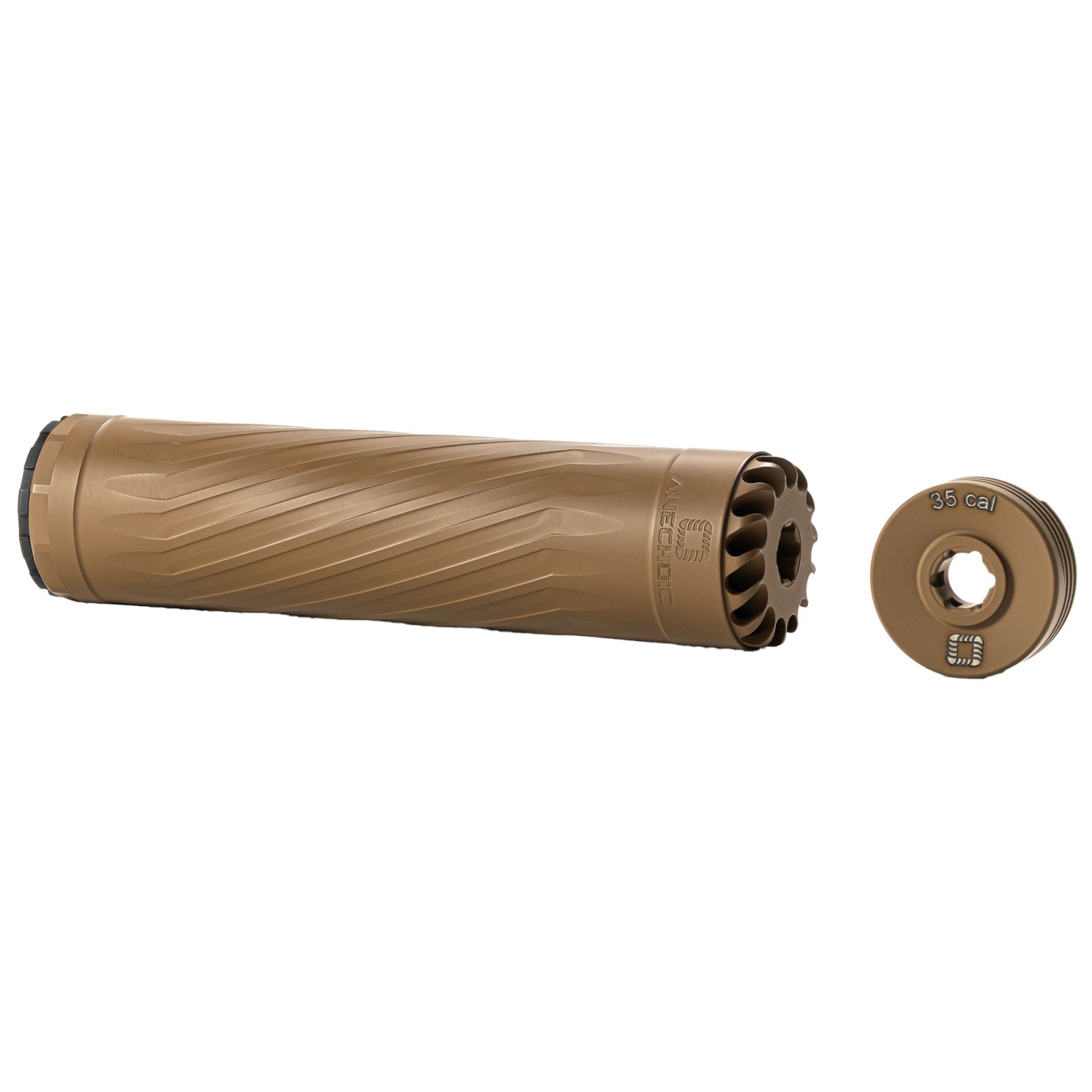 Anechoic X35FDE Titanium Suppressor 9mm/350Legend/338Lapua 1/2"x28 FDE - ANECHOIC - 9mm Luger (9x19 Parabellum)