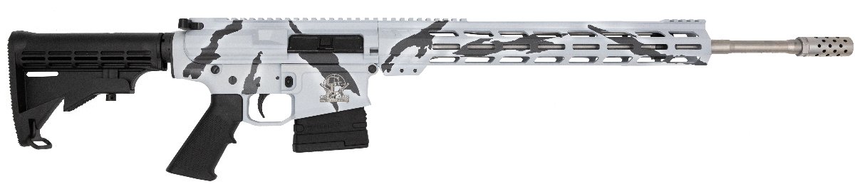 GLFA GL1065SSPSNO 6.5 Creedmoor AR10 Rifle 20" SS Barrel Snow Camo