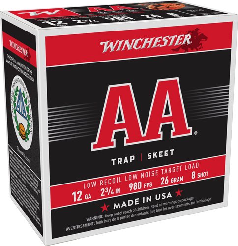 Winchester AA12FL8@ AA Low Recoil Low Noise Target Load 12 ga 2.75" 26g #8 Shot - Winchester
