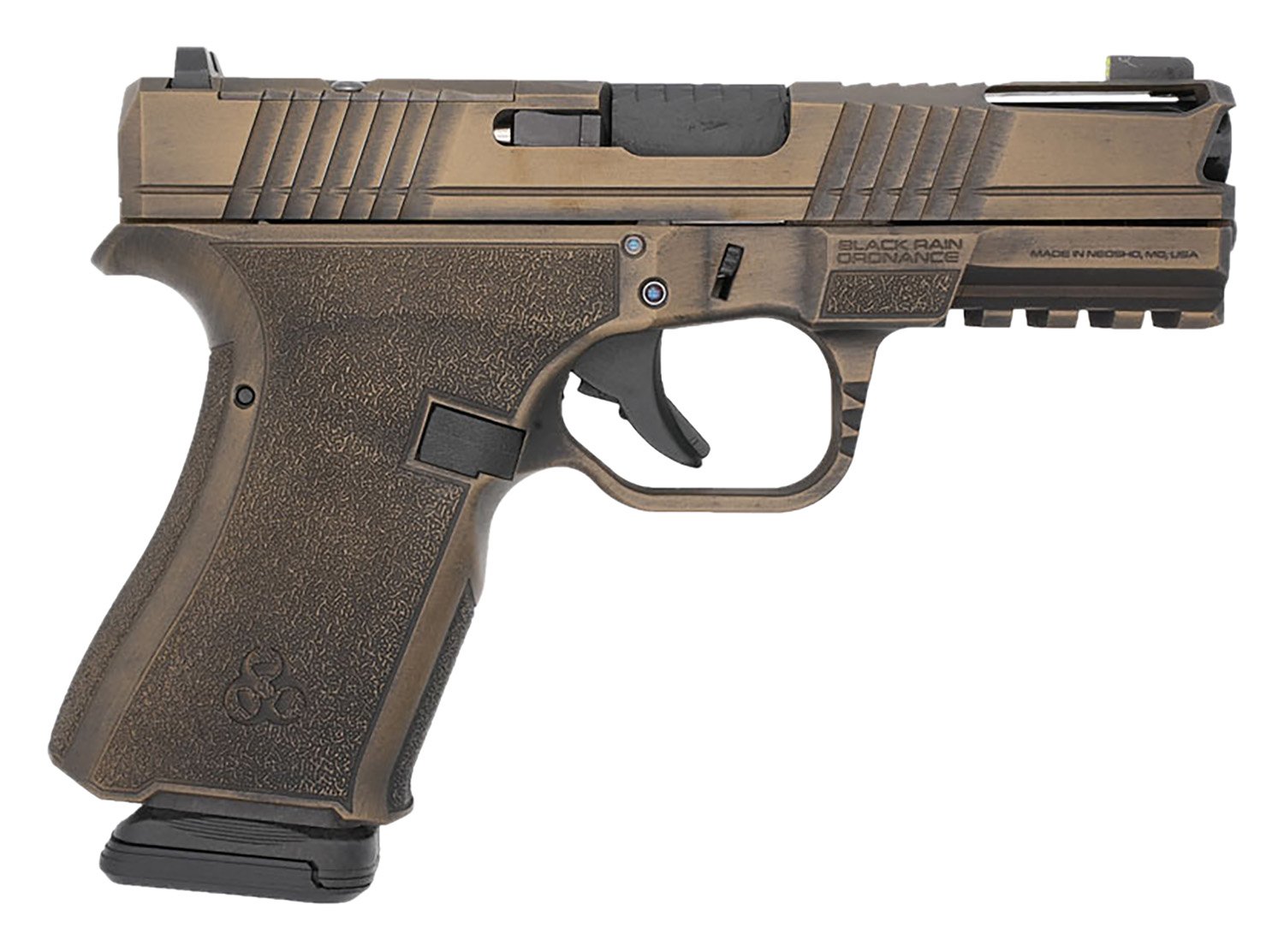 Black Rain Ordnance FLP9MMBB 9mm 15+1 4" Optic Ready Pistol Burnt Bronze - Black Rain Ordnance - 9mm Luger (9x19 Parabellum)