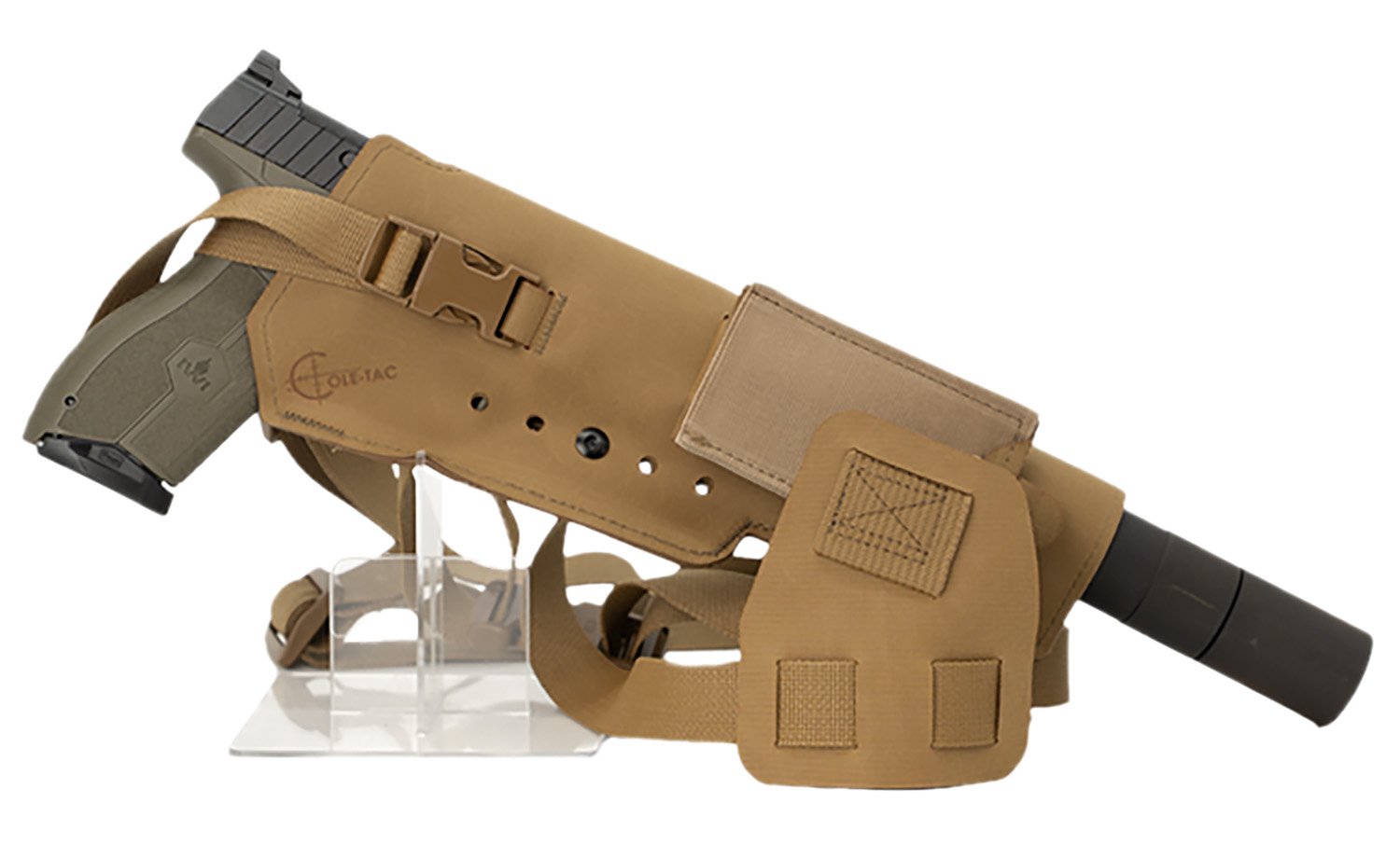 Cole-tac VWX104 Varmint Wrangler XL Pistol Holder Chest Coyote Brown Left Hand - Cole-Tac - COYOTE BROWN