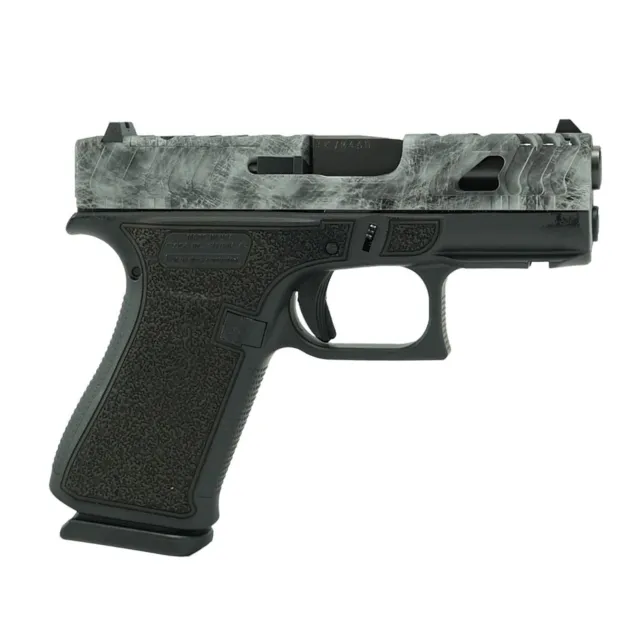 Glock 43x Custom Static Stipple/Sliver Marble Slide Handgun 9mm Luger 10rd Magazines (2) 3.4 Barrel Front Rail USA Made - Glock - 9mm Luger for sale at TheGunDock