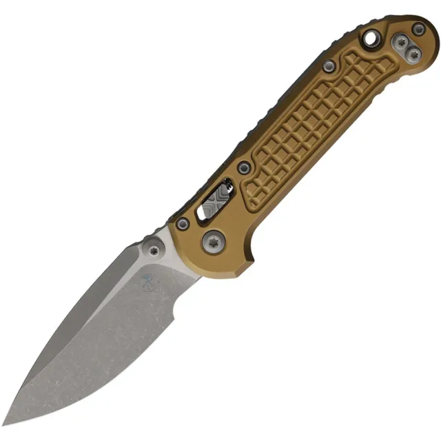 Microtech LUDT Gen III 3.5 In Single Edge Ram-Lok Apocalyptic Tan Aluminum Handle