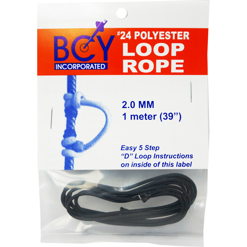 Stiff Braided Polyester D-Loop Material - Black 1m