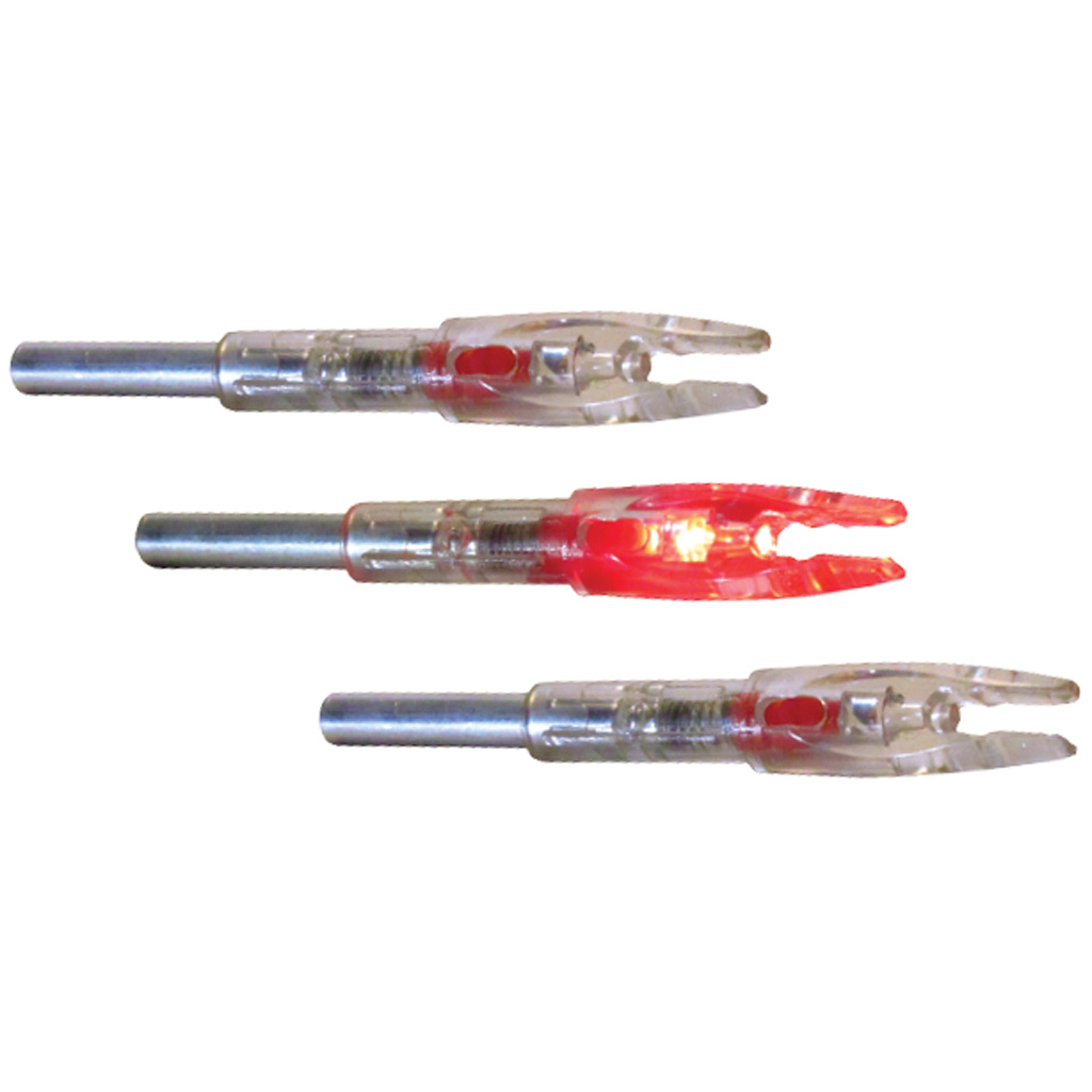 GWS 32000 Red Lighted Nocks, 3-Pack, 28 Grains Each, String Activation, Easy On/Off, Waterproof