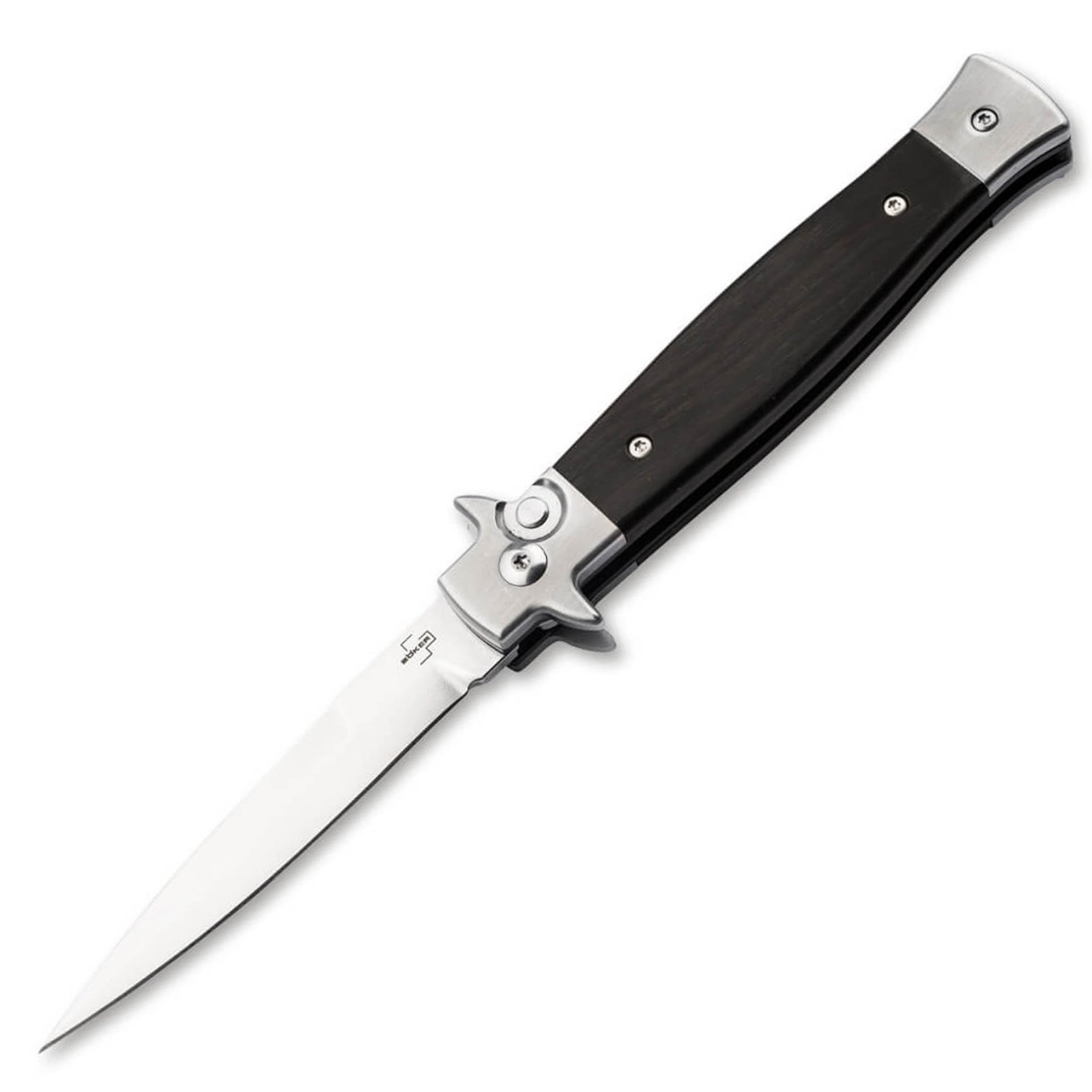 BOKER STILETTO 3.5" FALSE EDGE/PLAIN/EBONY/SATIN