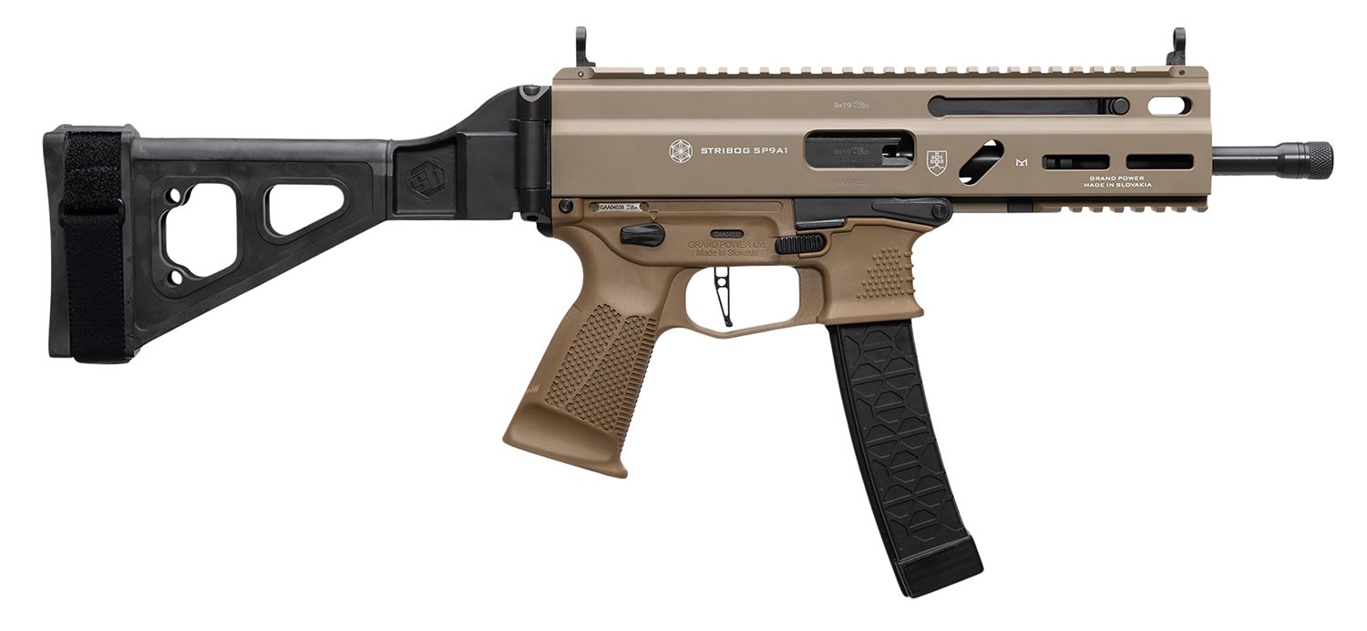 Grand Power Stribog SP9A1 9mm FDE Tactical Pistol - Grand Power - 9mm Luger (9x19 Parabellum)