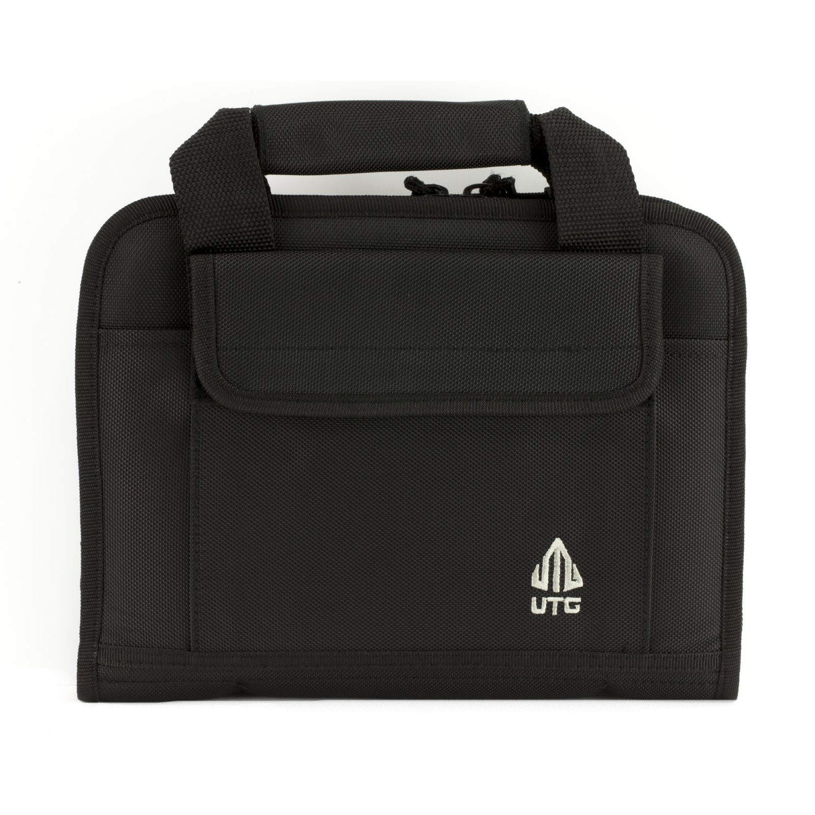 UTG PVC-PC01B Deluxe Single Pistol Case Black, 1680D Polyester, 11"x8"