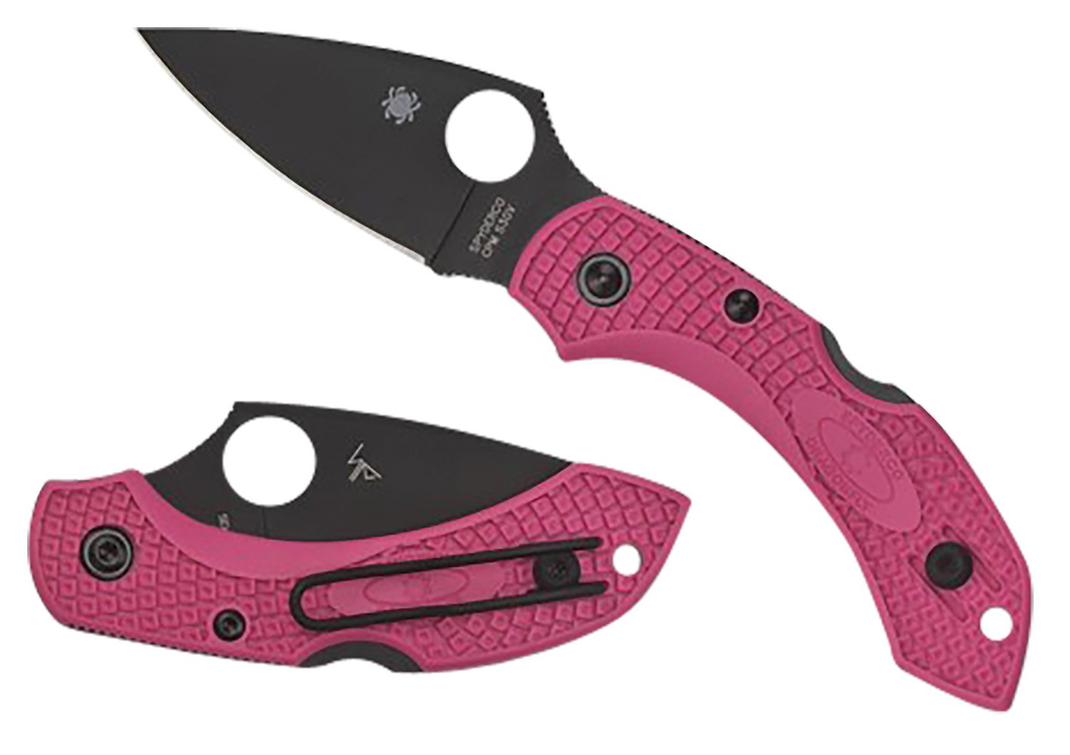 Spyderco C28FPPNS30VBK2 Dragonfly 2 2.30" Black TiCN S30V Pink Handle - Spyderco