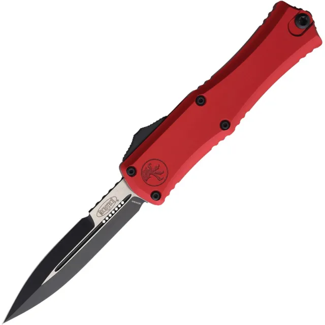 Microtech Hera II Mini 2.96 In Bayonet Standard Black Red Aluminum Handle