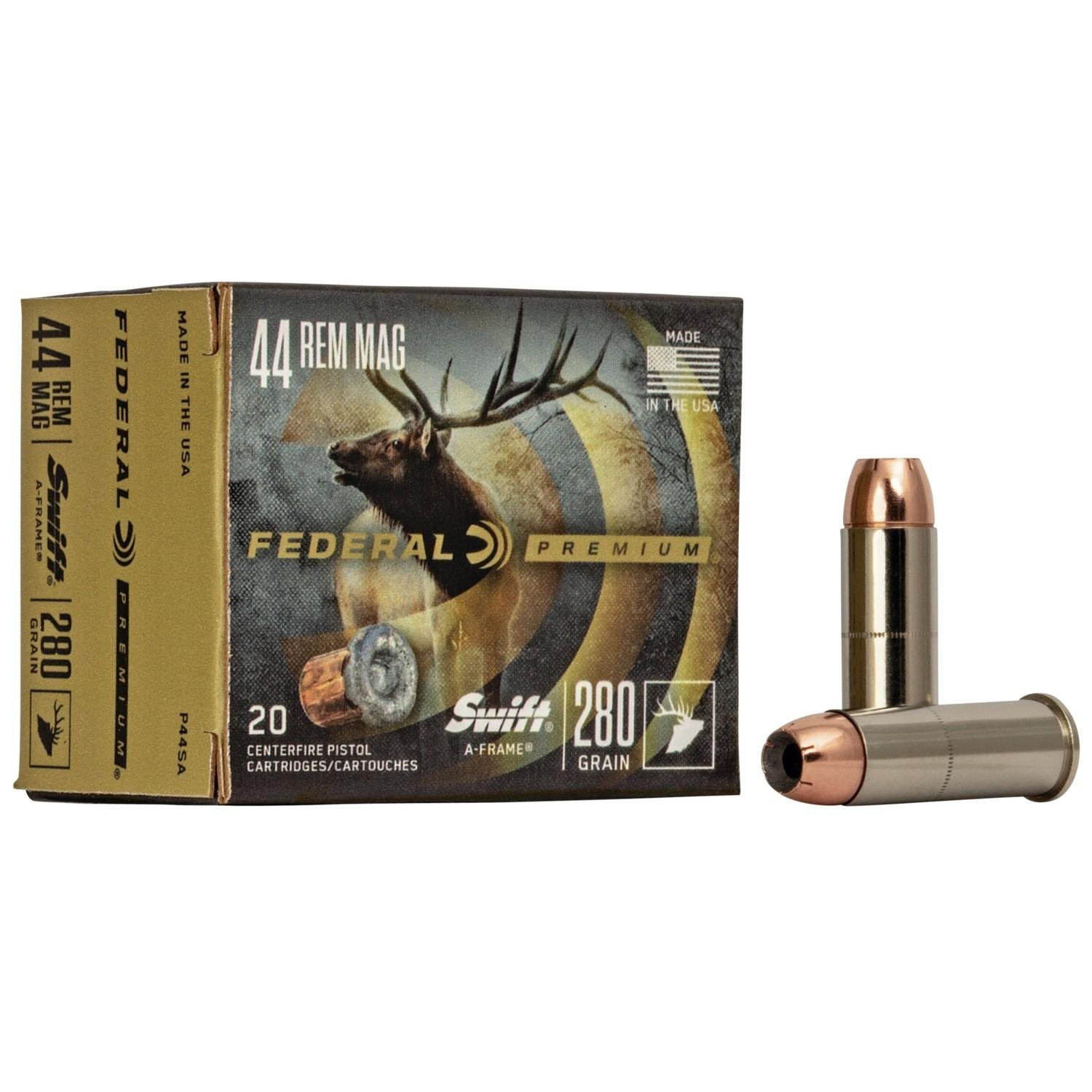 Federal P44SA 44 Rem Magnum 280 Grain Swift A-Frame 20 Rounds per Box