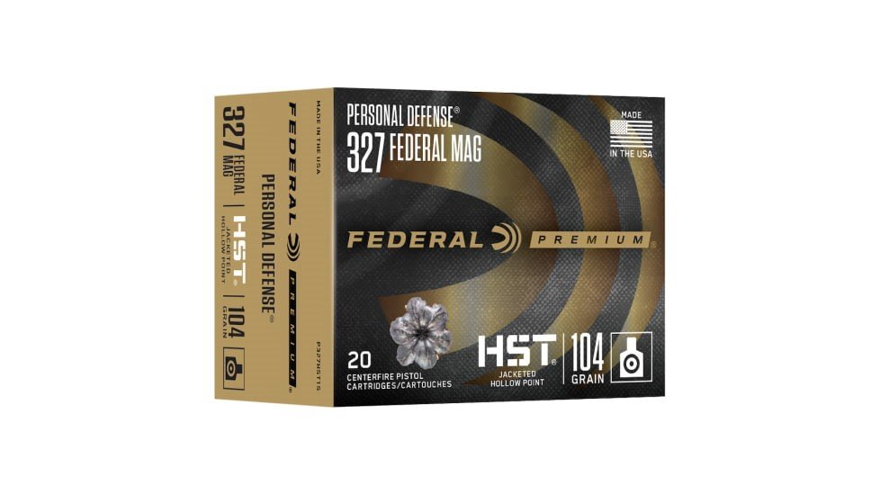 Federal P327HST1S 327 Federal Magnum 104 Grain HST 4 in Brass 20 Rounds - Federal Premium Ammunition - JACKETED HOLLOW POINT