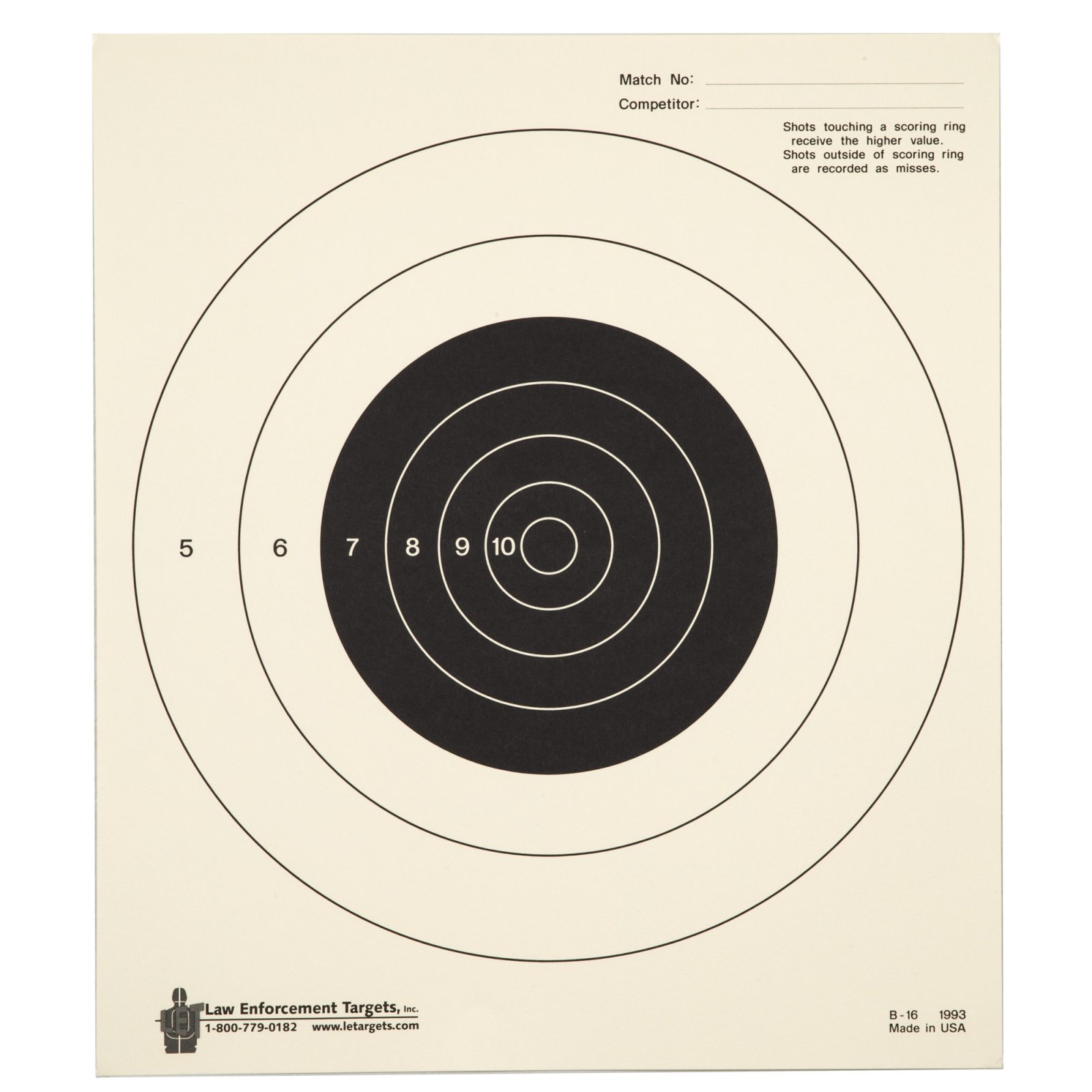 Buy Action Target B16100 Competition NRA Slow Fire Bullseye Tagboard Hanging online
