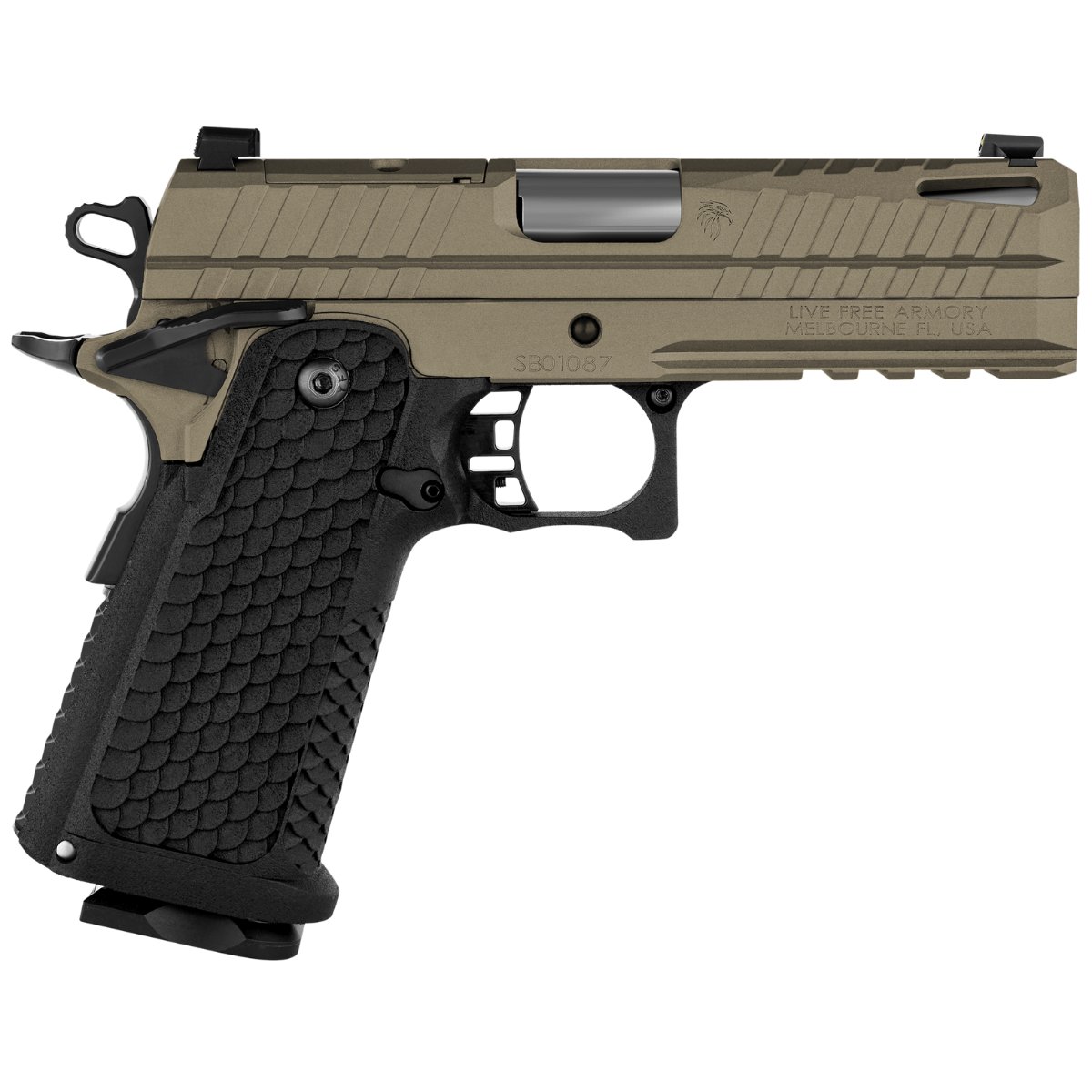 Live Free Armory Apollo 11 9mm 17Rd FDE Ported Compact - Live Free Armory