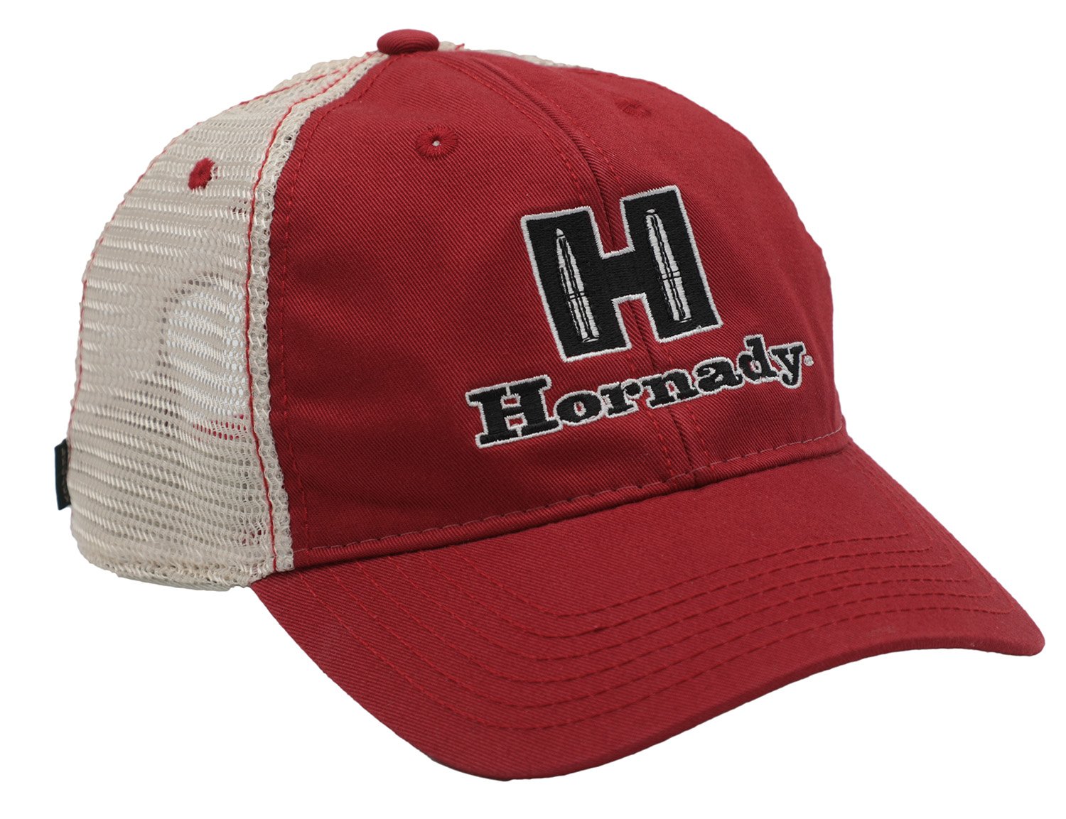 Hornady 99231 Mesh Snapback Cap Red/White OSFA Adjustable Hat - Horn Hunter - STRUCTURED