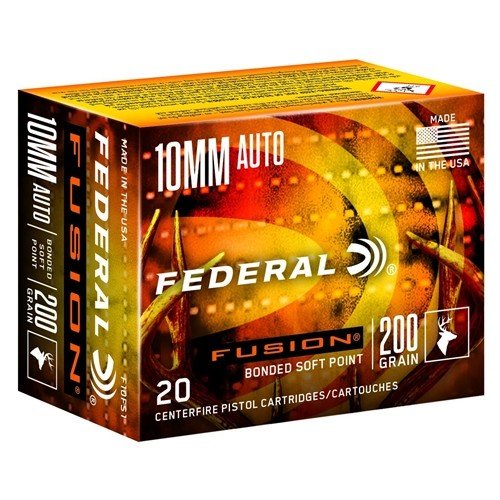 Federal F10FS1 10mm Auto 200 Grain Fusion Soft Point 20 Rounds - Federal Premium Ammunition - FUSION SOFT POINT