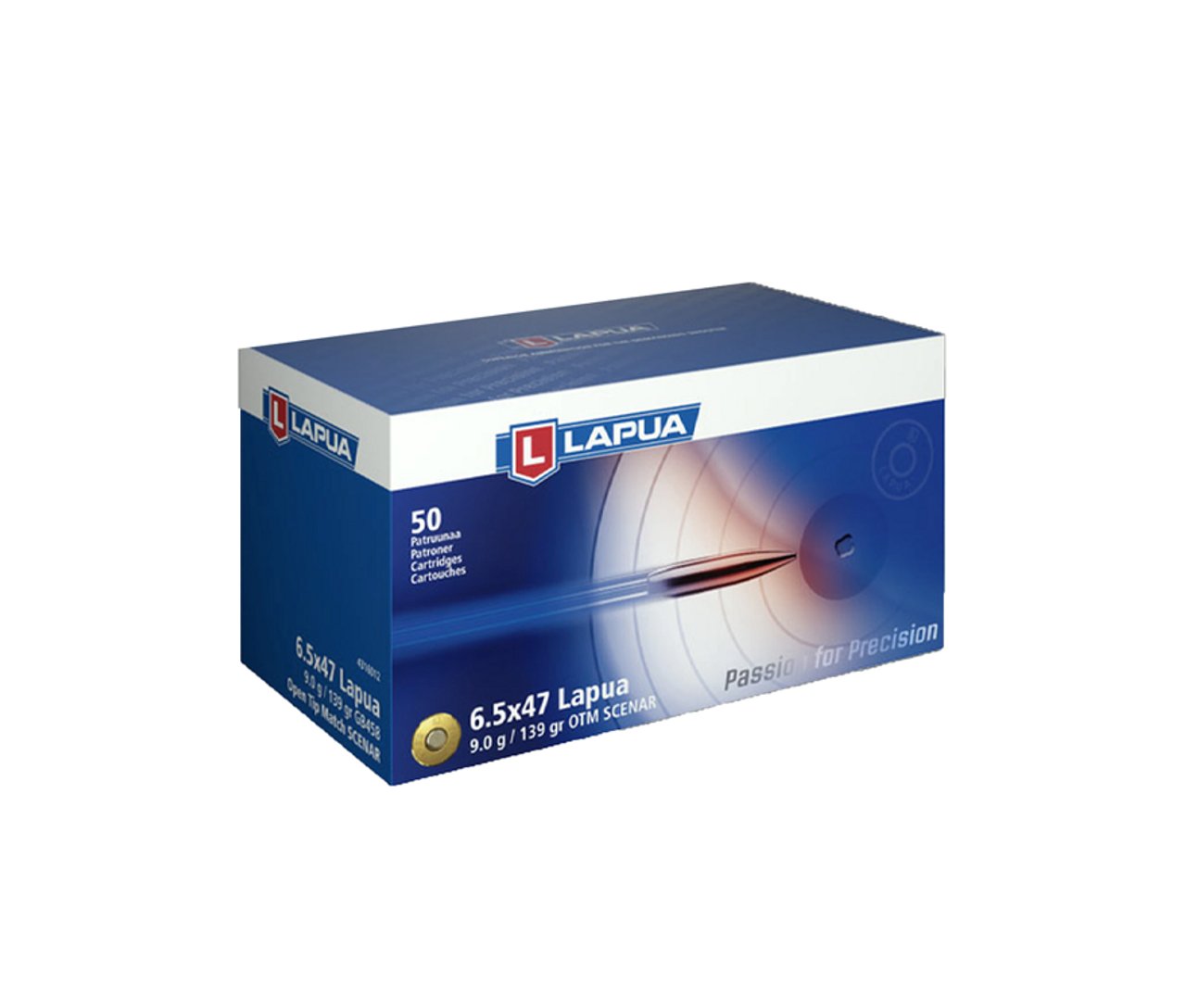 Lapua 4316012 Rifle Ammo 6.5x47 139gr HPBT 2690 fps 50 Rounds