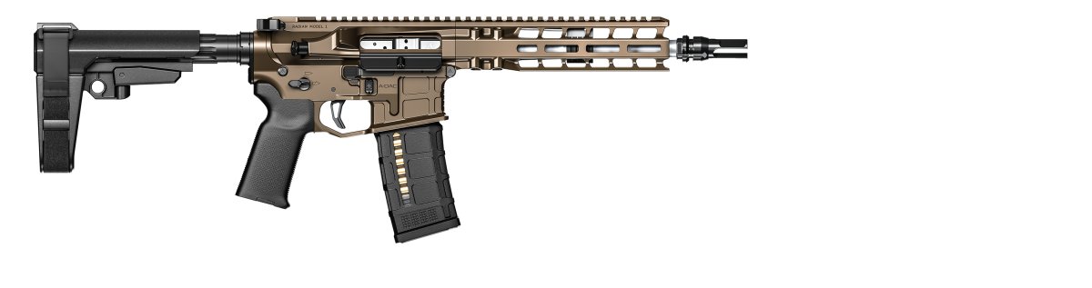 RADIAN MODEL 1 PISTOL HGA 300 BLKOUT 9IN BBL THREAD 5/8 X24 DA MUZL DEVICE - RADIAN BROWN 30RD MAG