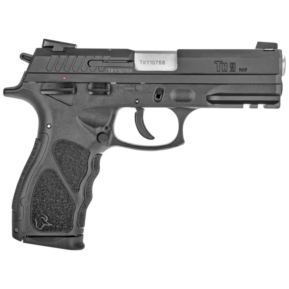 Taurus TH9 9mm Hammer Fired Pistol, 4.27" Barrel, Black Polymer Frame, Novak Sights, 17 Round Capacity - Taurus International Manufacturing, Inc. - 9mm