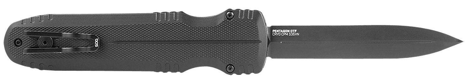 SOG Knife Pentagon OTF Blackout 3.79" Dbl Edge