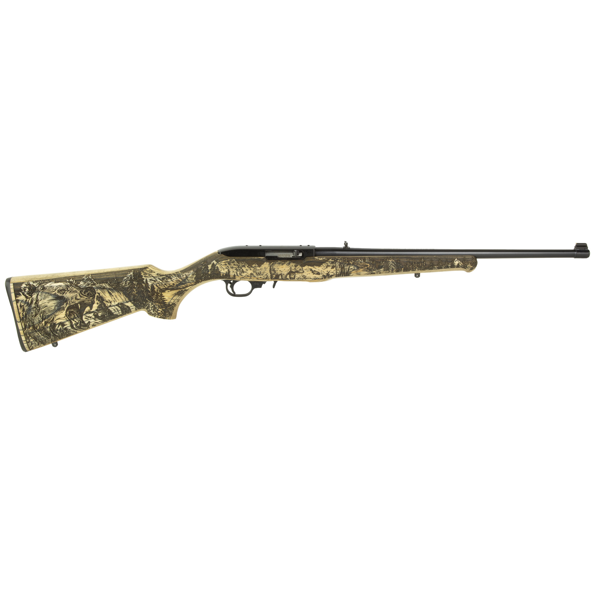 Ruger 31219 10/22 22LR Rifle 10+1 Grizzly Laminate 18.5" Black Matte