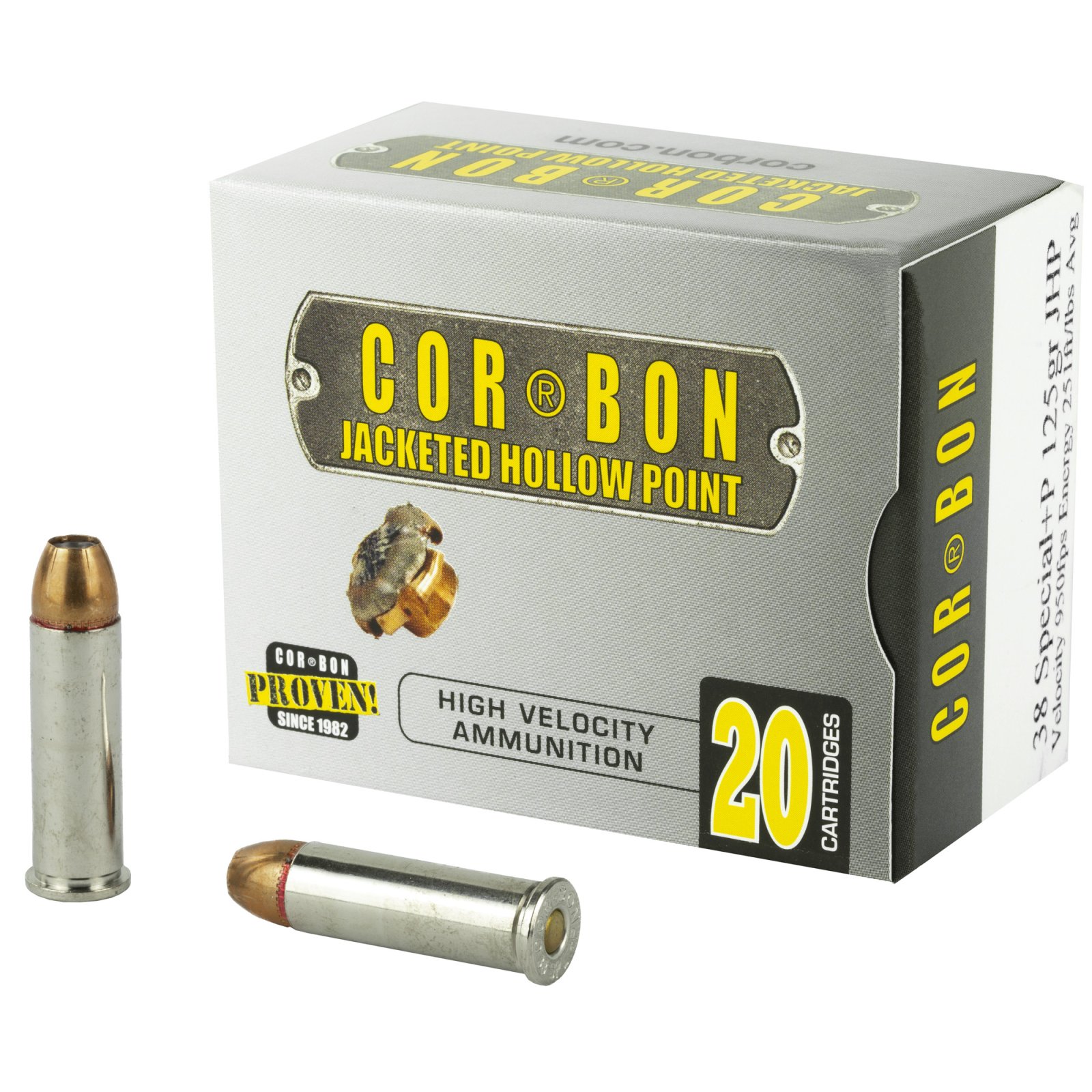 Corbon SD3812520 Self-Defense .38 Spl +P 125gr JHP Ammo 20 Rounds - Corbon - 38 SPECIAL
