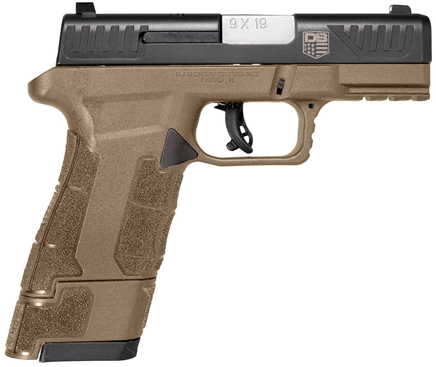 Diamondback DBAM29 Sub-Compact 9mm Pistol, 3.5" Barrel, Polymer Frame, 3-Dot Sights