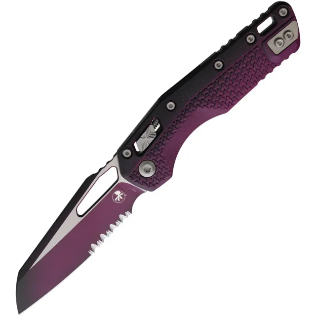 Microtech MSI 210T-2PMFSR 3.88 In Wharncliffe Part Serrated Faded Sangria