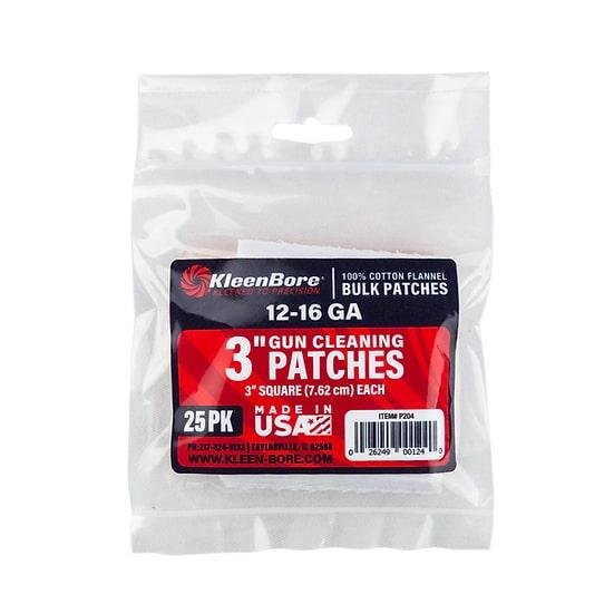 Buy KleenBore Super Shooter 12-16 Gauge Cotton Flannel Patches 3" 25 Pack online