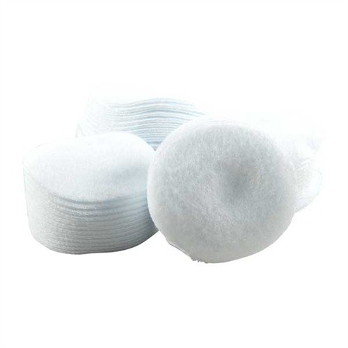 Brownells Round Cotton Flannel PATCHES2.25" .35 CAL/20 Ga 100 Pack