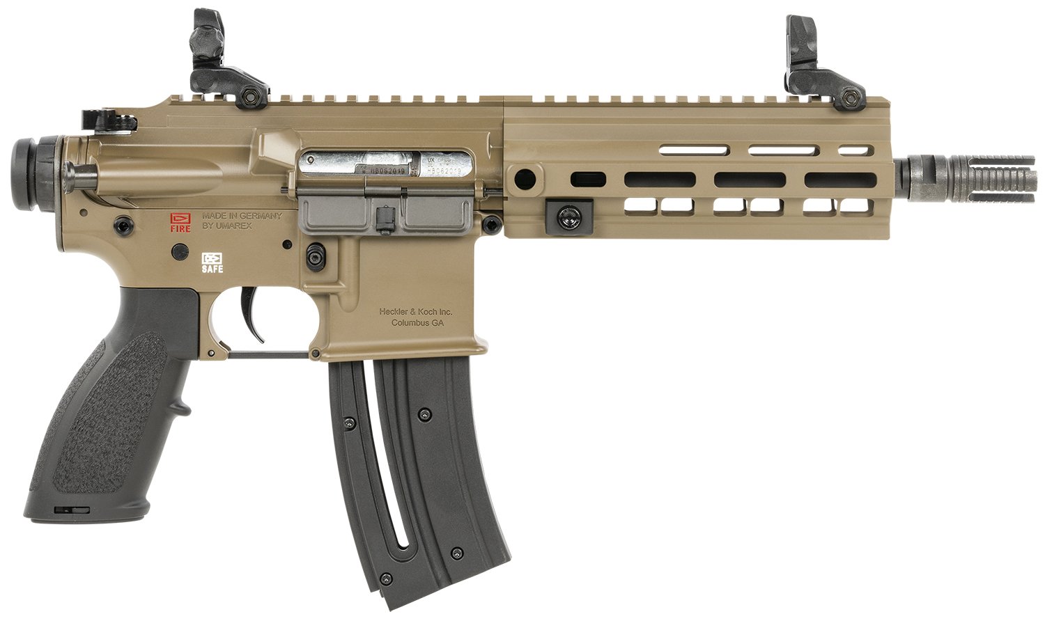HK 81000531 416 .22 LR 10+1 8.5" FDE M-LOK Rail Black Grip