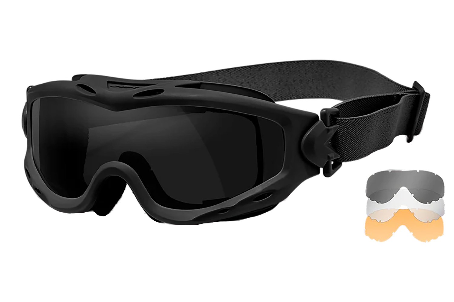 Wiley X SP293B Spear Goggles Smoke Gray/Clear/Light Rust Lens Matte Black Frame - WILEYX - MATTE BLACK