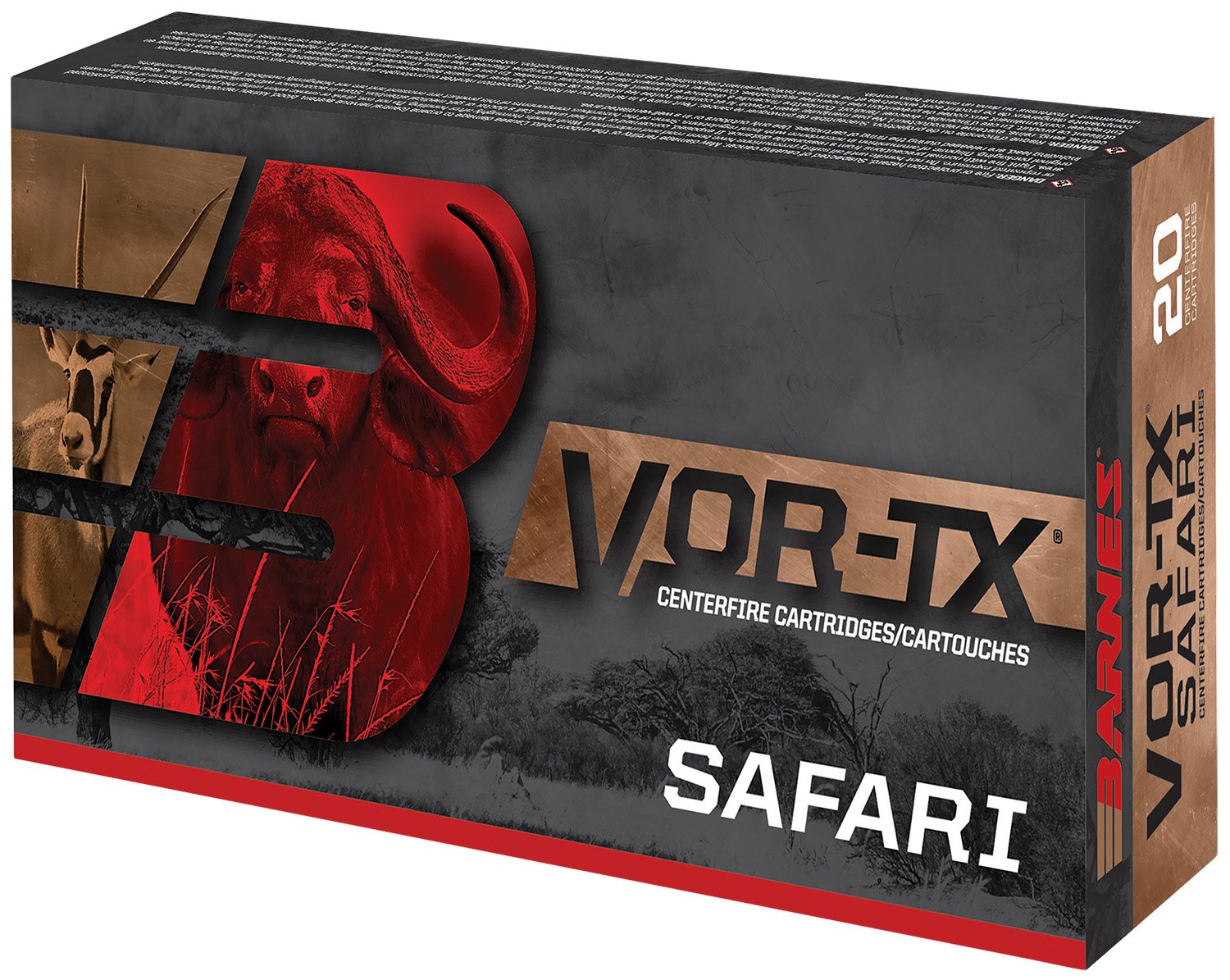 Barnes 22014 VOR-TX Safari .375 H&H Mag 300gr TSX 20 Rounds - Browning - BARNES TSX FLAT BASE