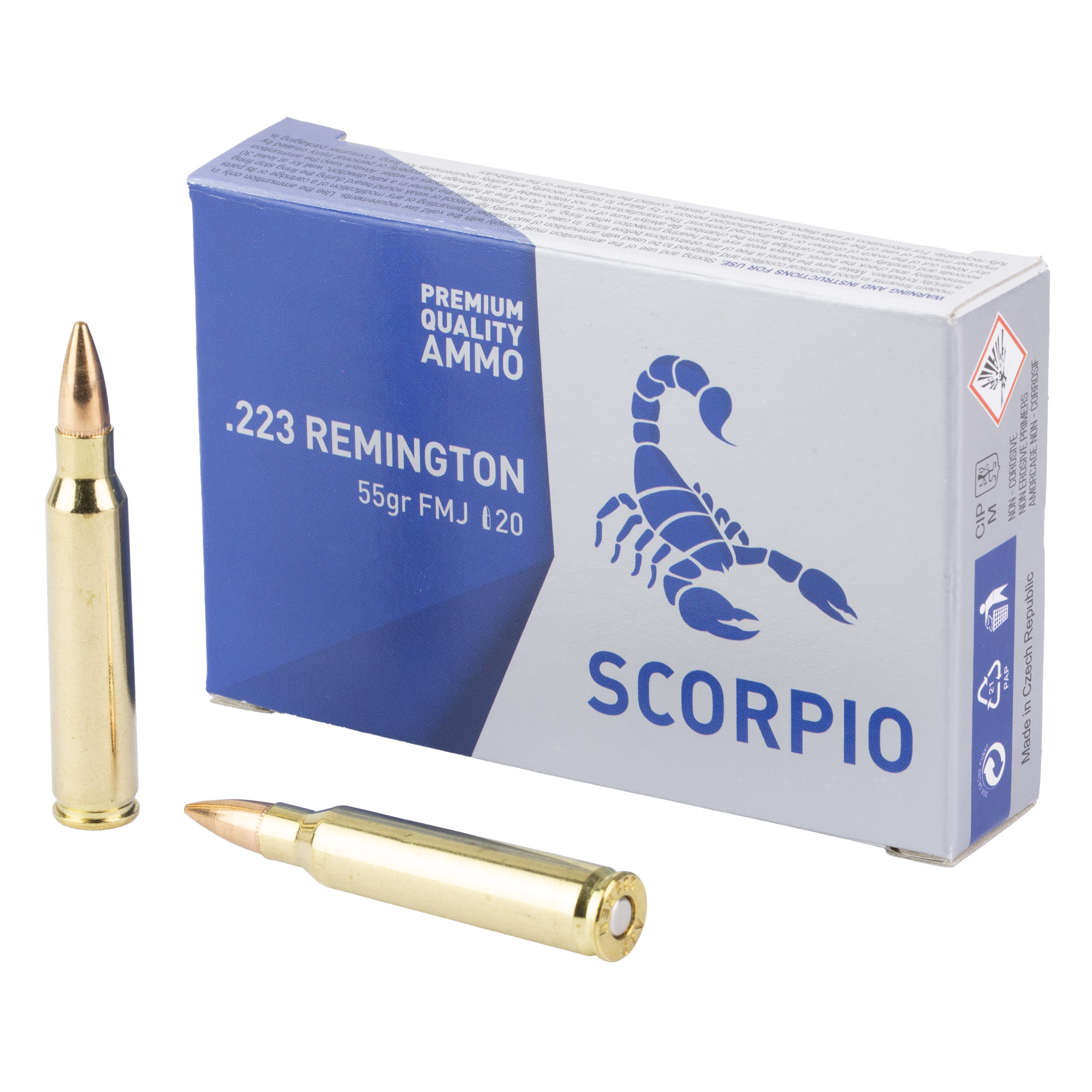 Buy Scorpio Ammo 223 Remington 55 Gr FMJ 20 Round Box online
