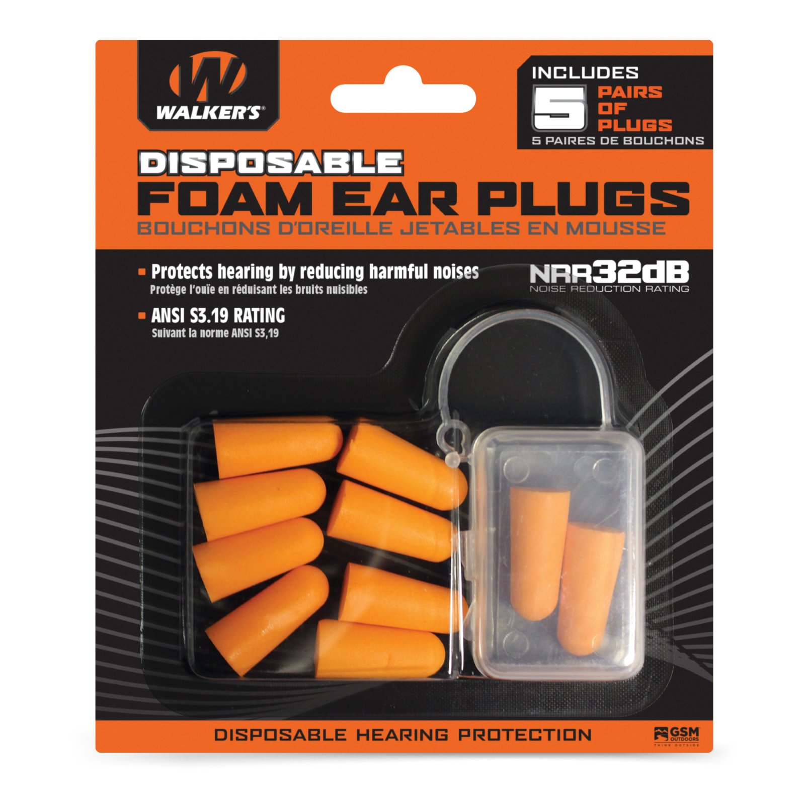 Walkers Foam Ear Plugs 10 pk.