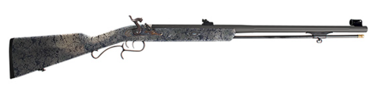Traditions R3960537WP Shedhorn 50 Caliber 1 Tungsten Cerakote Fluted Chromoly Tapered Barrel Double Set Trigger System Musket Cap Ignition DESERT WEB | PEEP SIGHT - Traditions