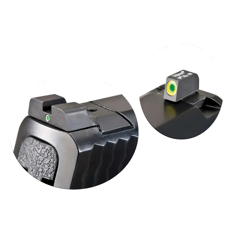AmeriGlo SW301 i-Dot Sight Set for S&W M&P Green Tritium Front/Rear - AMER - STEEL