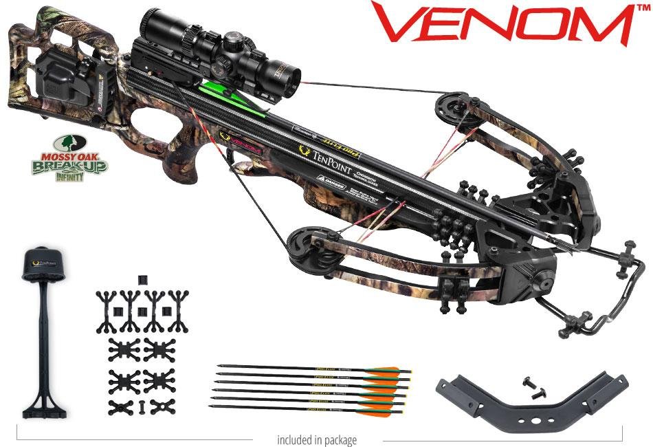 TenPoint CB16001-8411 Venom Crossbow Package, AcuDraw 50, 372 FPS, Mossy Oak - TenPoint