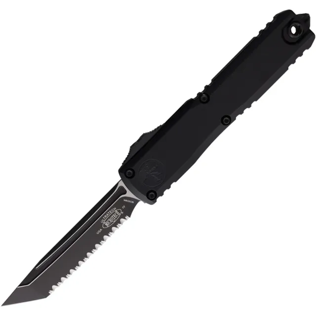 Microtech Ultratech G4 11234-3T 3.55 In Full Serrated Black Aluminum Handle