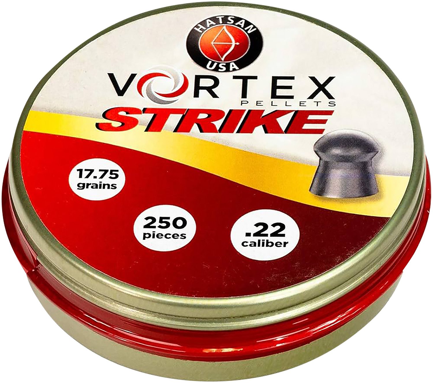 Hatsan Vortex Strike Pellets .22 Cal Lead Domed 250 Count - HATSAN - .22