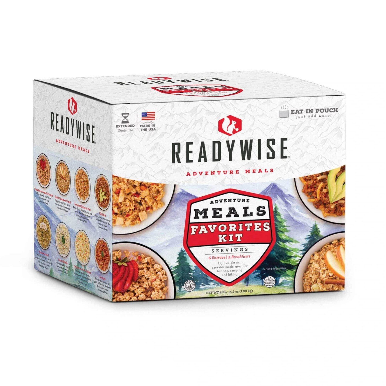 ReadyWise RW05913 Outdoor Food Kit 9 Servings 6 Entrees 3 Breakfasts - ReadyWise
