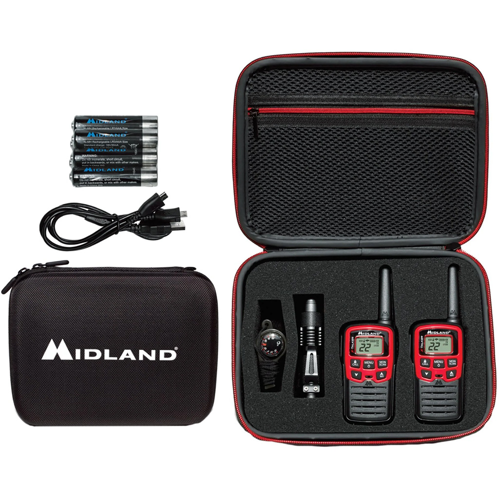 Midland EX37VP Two-Way Radio Kit - 26 Mile Range, Flashlight, Multi-purpose Whistle