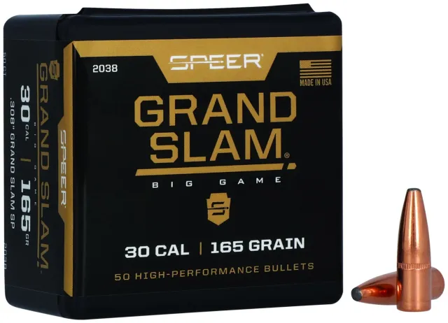 Speer Grand Slam 2038 30 Caliber 165gr Soft Point Bullets 50/Box - Speer - 30 Caliber for sale at TheGunDock