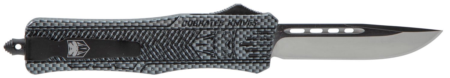 CobraTec MCFCTK1MDNS CTK-1 Medium 3" D2 Steel OTF Knife Carbon Fiber Handle - CobraTec Knives - DROP POINT